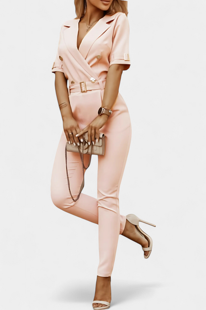 Vivienne™ - V-Neck Jumpsuit with Elegant Flowing Design