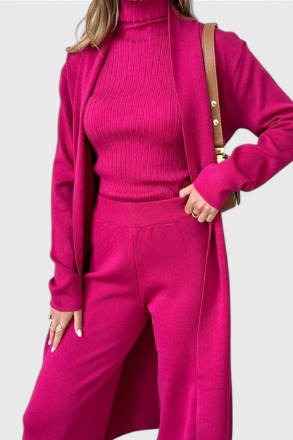 Mahalia™ - Elegant Cut 3-Piece Soft Knit Ensemble