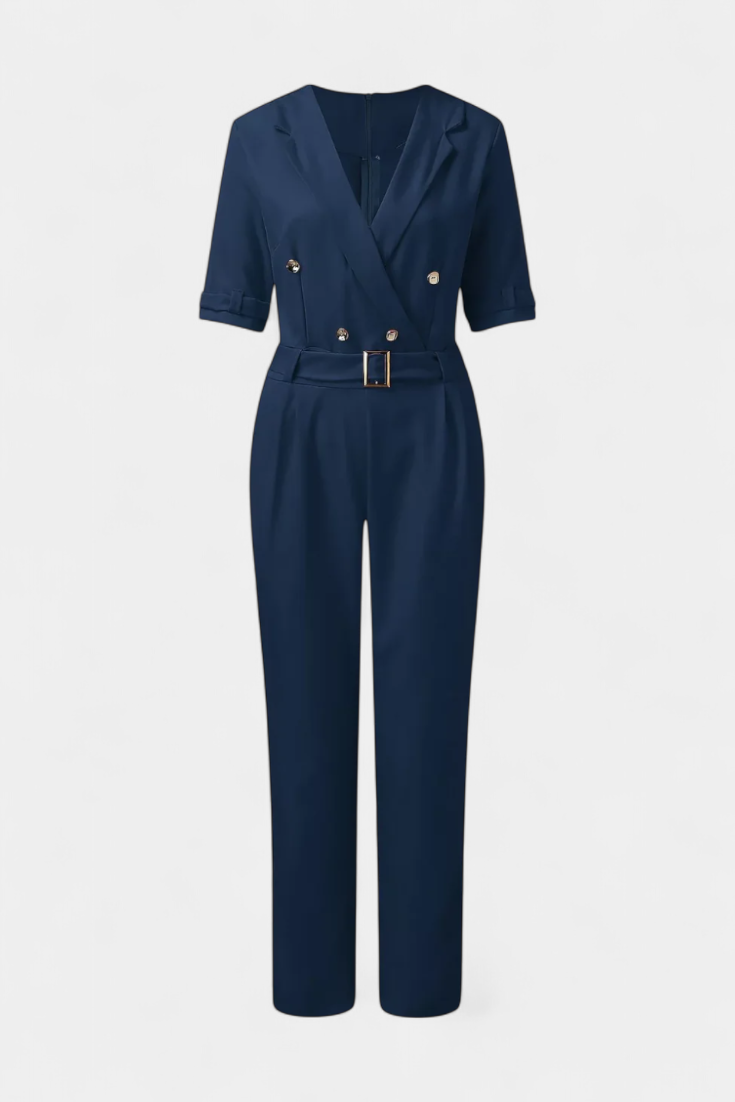 Vivienne™ - V-Neck Jumpsuit with Elegant Flowing Design