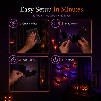 BooHaven | 3D LED Glowing Bats