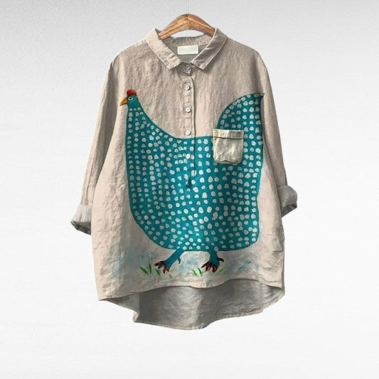 Céline | Elegant Linen Summer Blouse