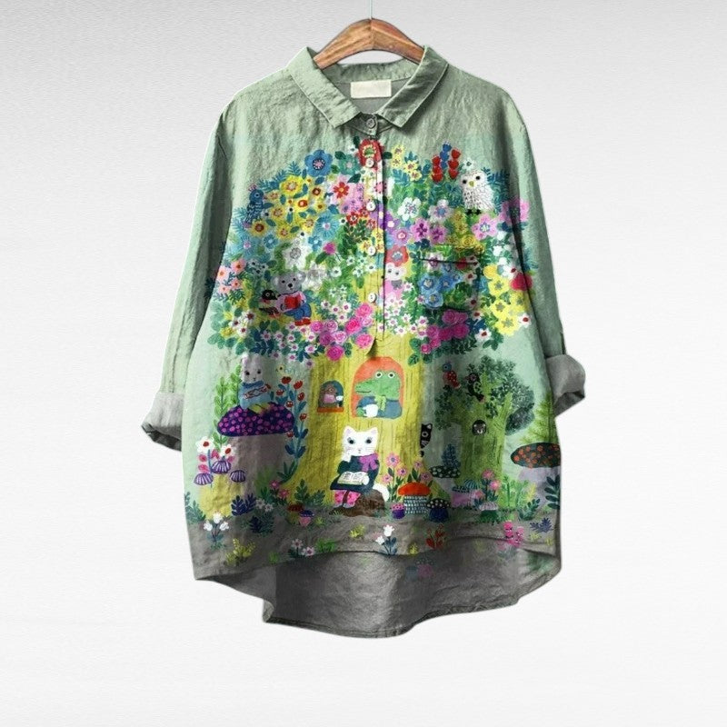 Caroline | Elegant Linen Summer Blouse