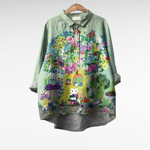 Caroline | Elegant Linen Summer Blouse