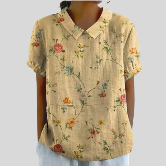 Margot | Retro Floral Print Blouse