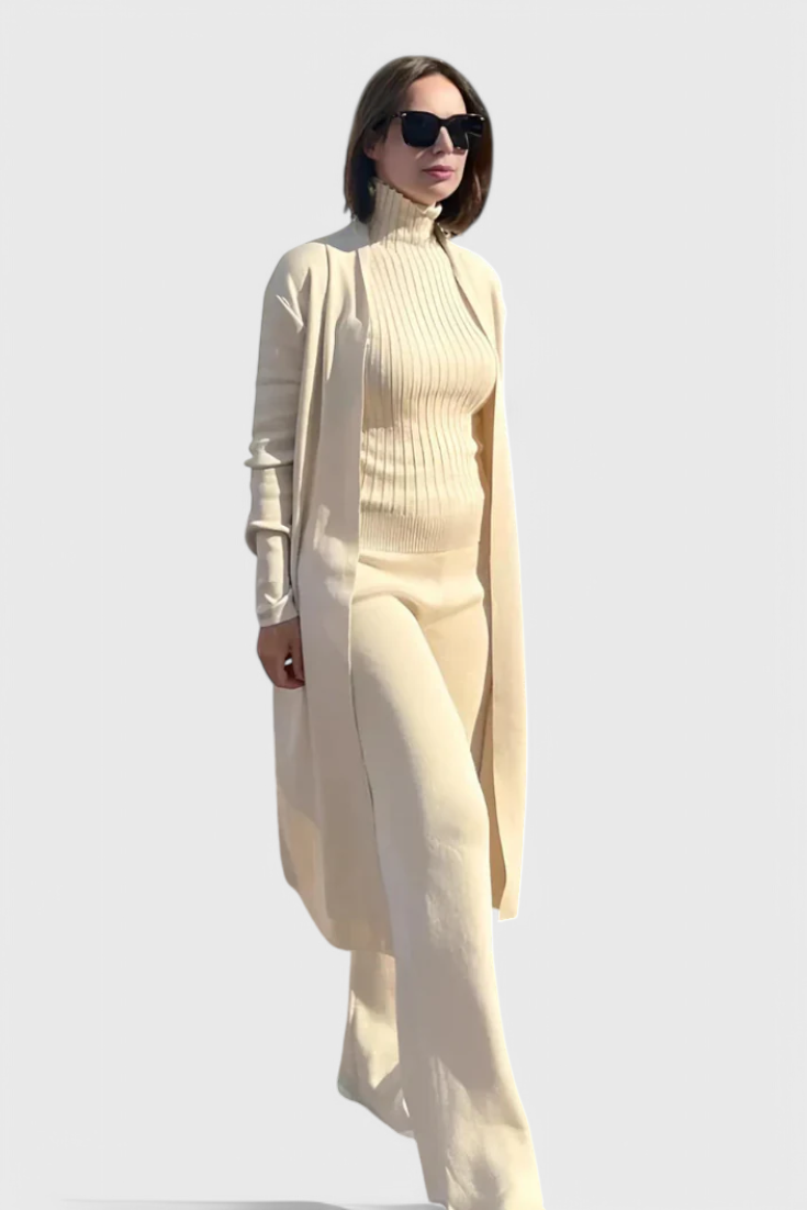 Mahalia™ - Elegant Cut 3-Piece Soft Knit Ensemble
