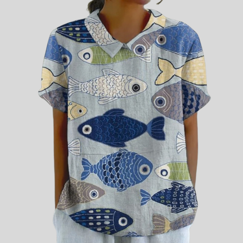 Marianne | Nautical Print Blouse