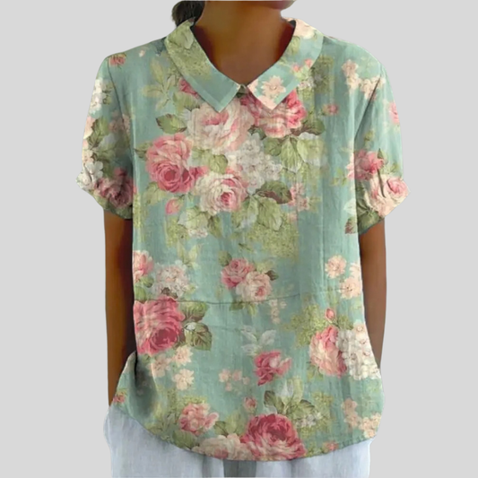 Brigitte | Retro Floral Top