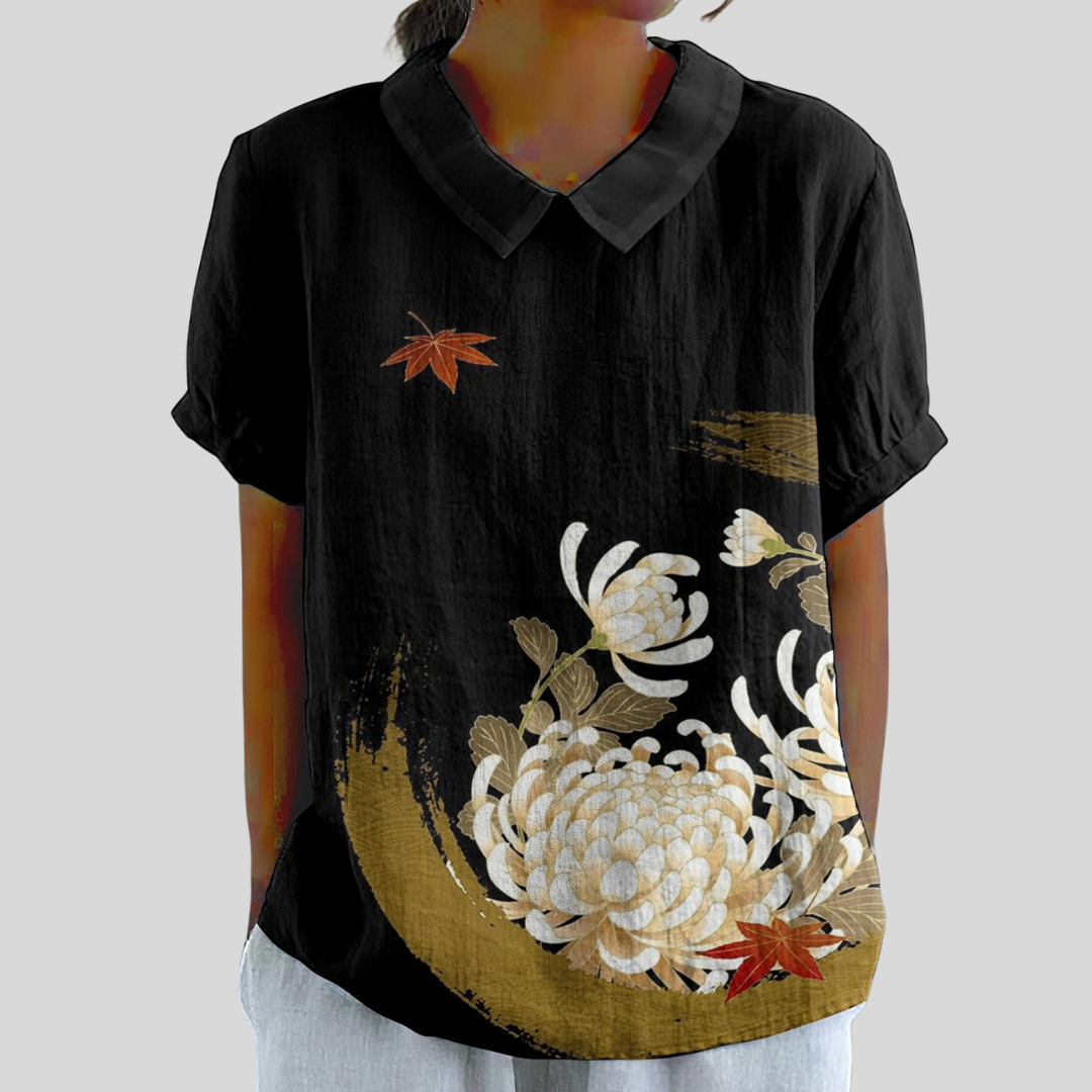 Madeleine | Elegant Black Floral Blouse