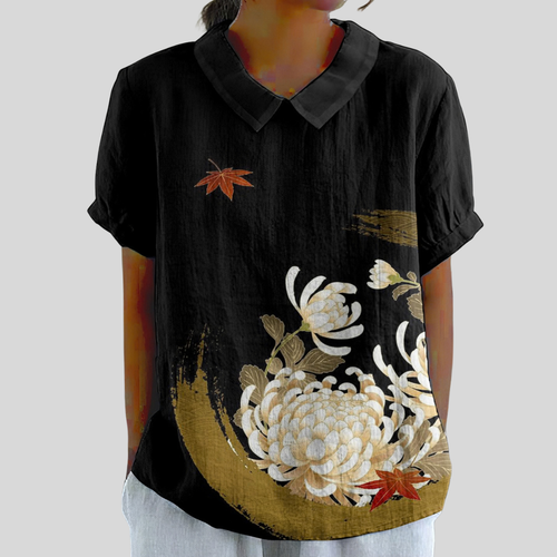 Madeleine | Elegant Black Floral Blouse