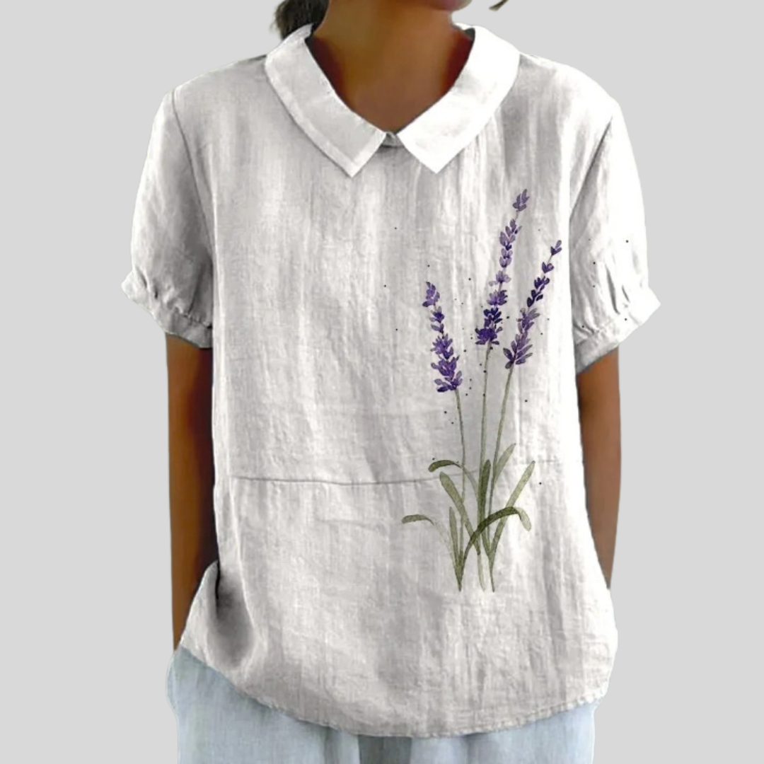 Renée | Elegant Floral Minimalist Blouse