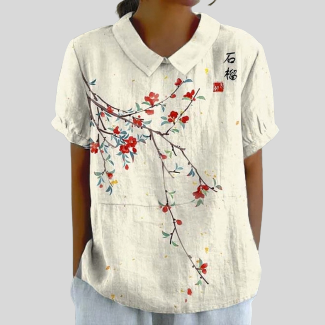 Suzanne | Elegant Floral Minimalist Blouse