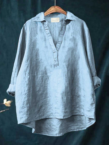 Andrea | Elegant Linen Summer Blouse
