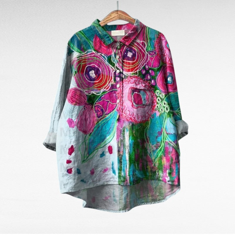 Thérèse | Elegant Linen Summer Blouse