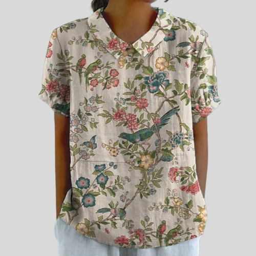 Joséphine | Floral Illustrated Blouse