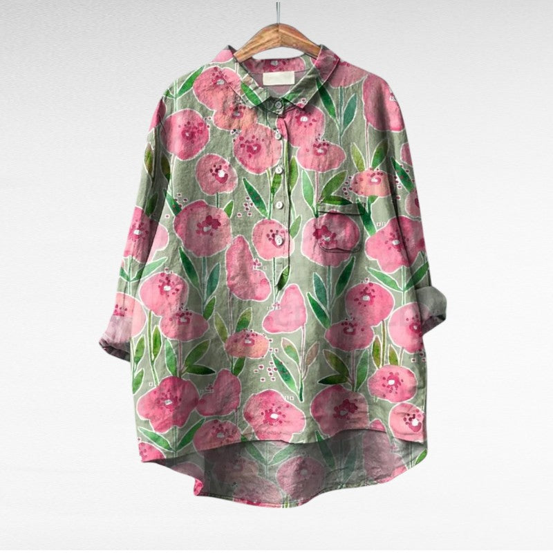 Thérèse | Elegant Linen Summer Blouse