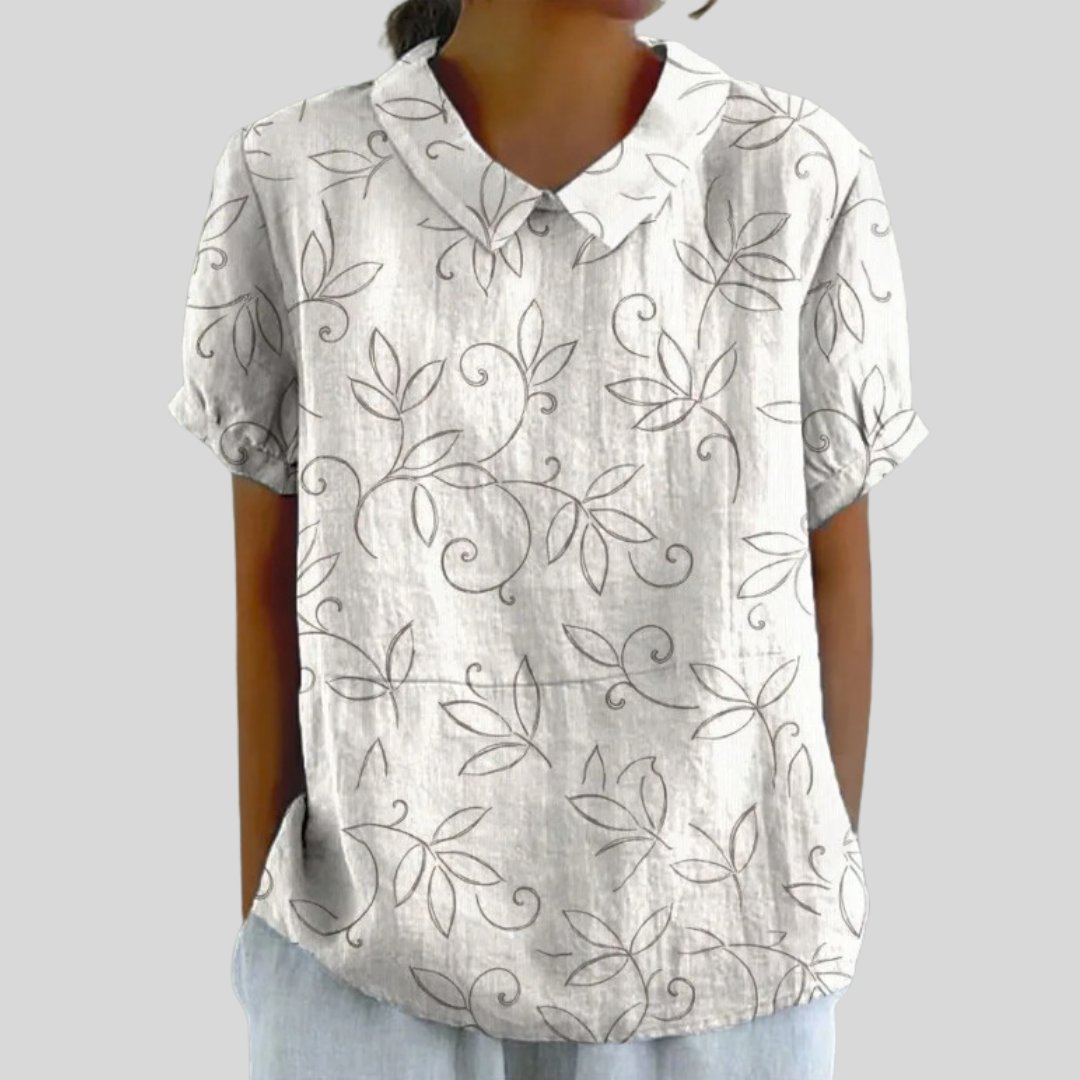 Édith | Sleek Foliage-Inspired Blouse