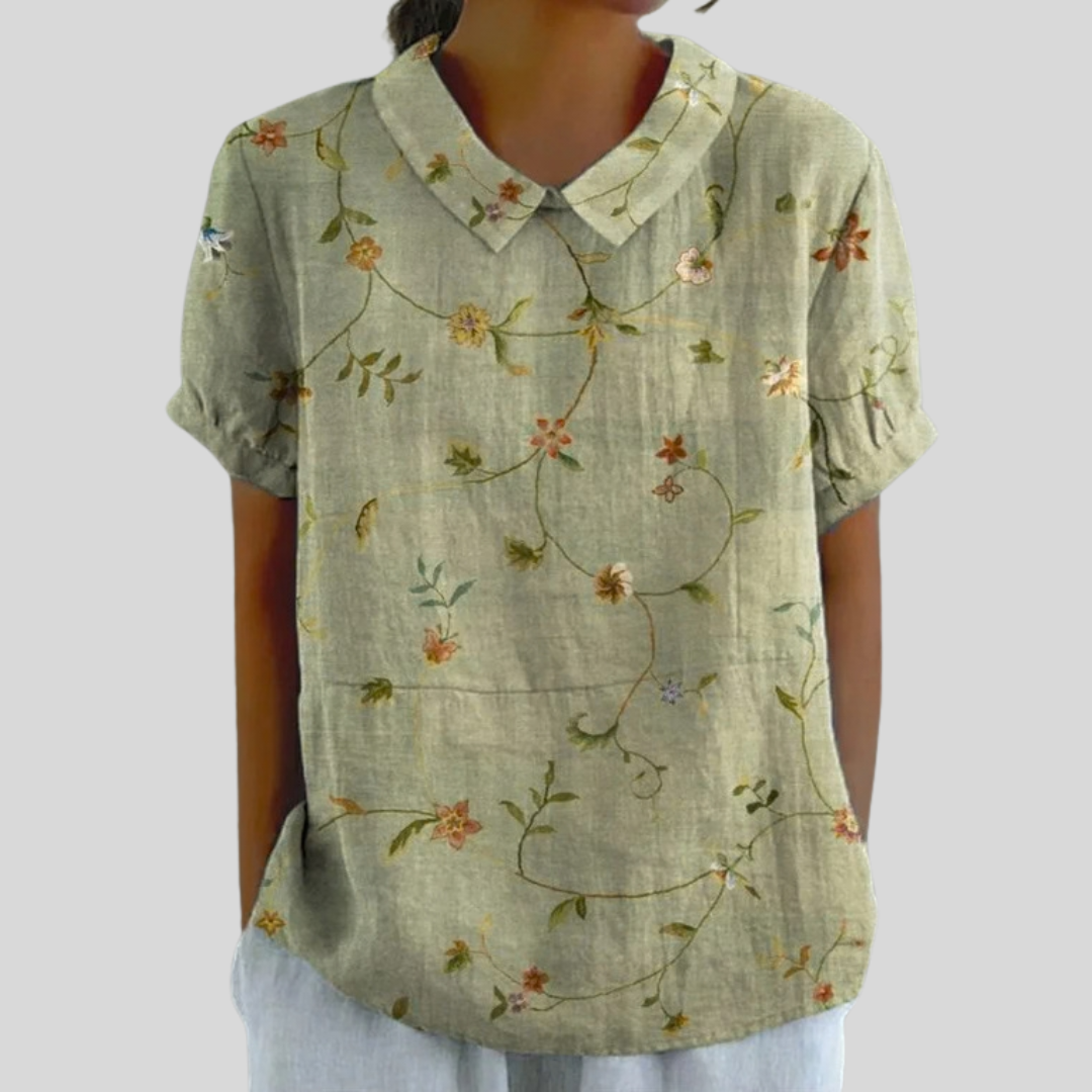 Isabelle | Rustic Floral Print Blouse