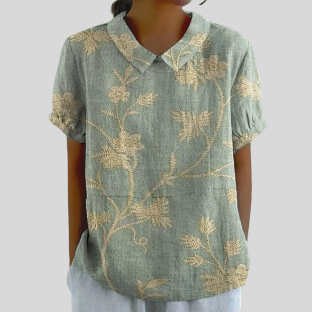 Célestine | Floral Embroidered Blouse
