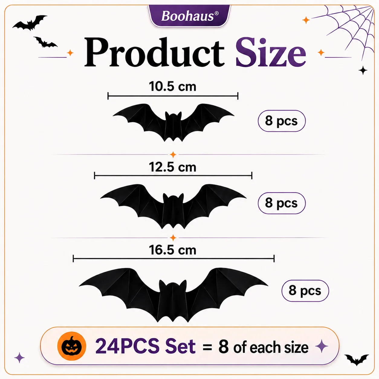 BooHaven | 3D LED Glowing Bats
