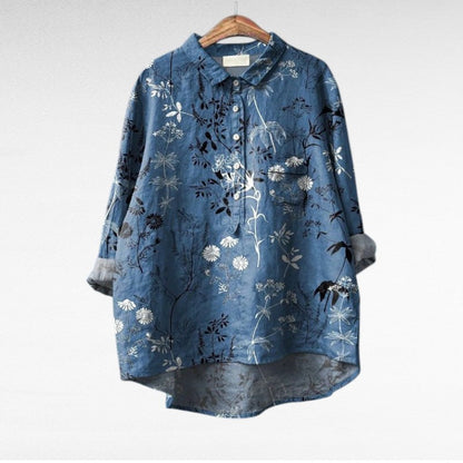 Claire | Elegant Linen Summer Blouse