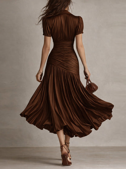 Frances ∙ Retro Striped Satin Midi Dress