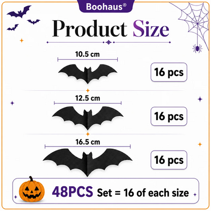 BooHaven | 3D LED Glowing Bats