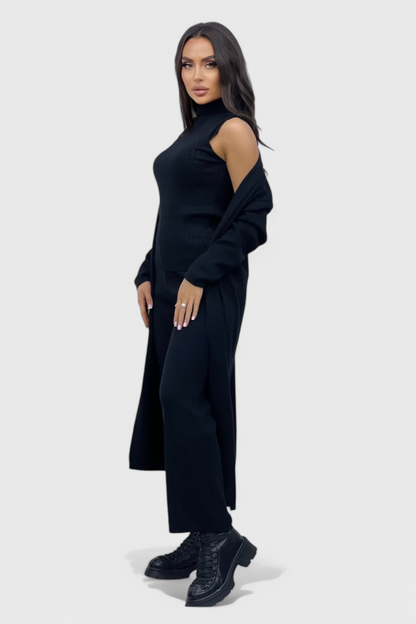 Mahalia™ - Elegant Cut 3-Piece Soft Knit Ensemble