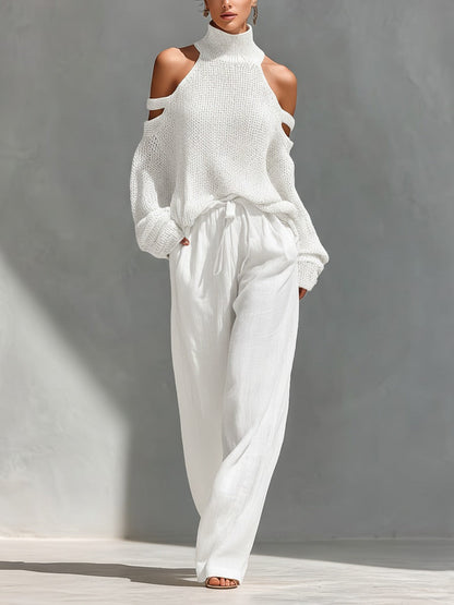 Sarah • Fashionable Knit and Linen Set