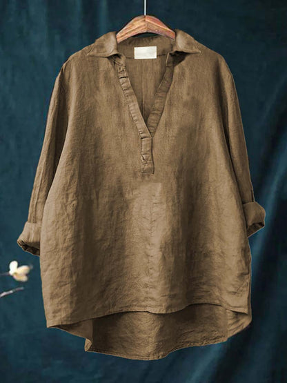 Andrea | Elegant Linen Summer Blouse