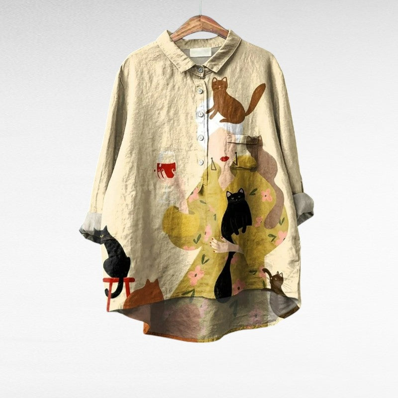 Ariane | Elegant Linen Summer Blouse