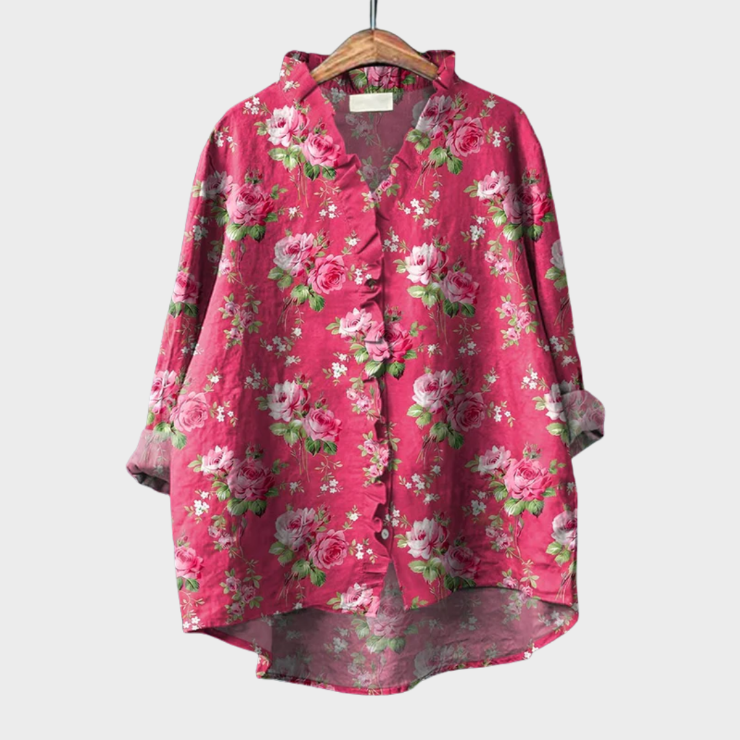 Tara | Elegant Linen Summer Blouse