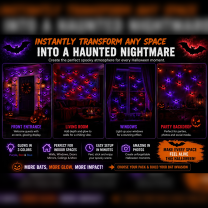 BooHaven | 3D LED Glowing Bats