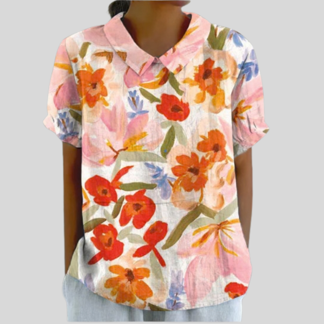 Evelyne | Vibrant Floral Print Blouse
