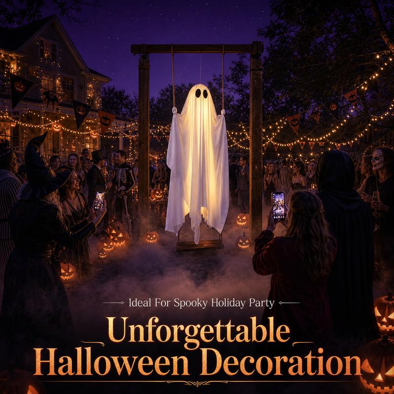 5FT Halloween Swing Ghost with LED Lights & Remote Control