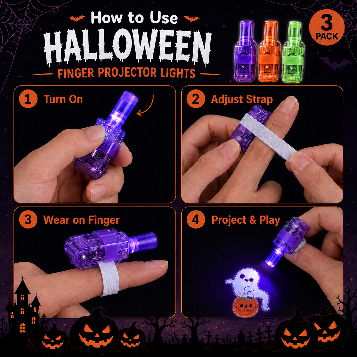 BooHaven | Halloween Finger Projector Lights