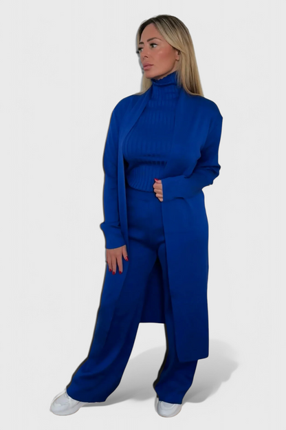 Mahalia™ - Elegant Cut 3-Piece Soft Knit Ensemble