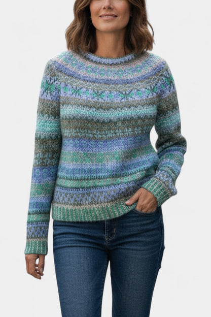 Basilea Soft Knit Sweater with Jacquard Pattern