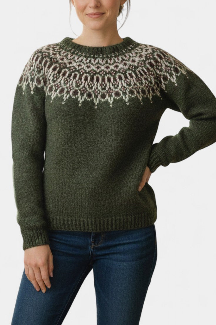 Ismérie Thick Yarn Scandinavian Jacquard Knit Pullover