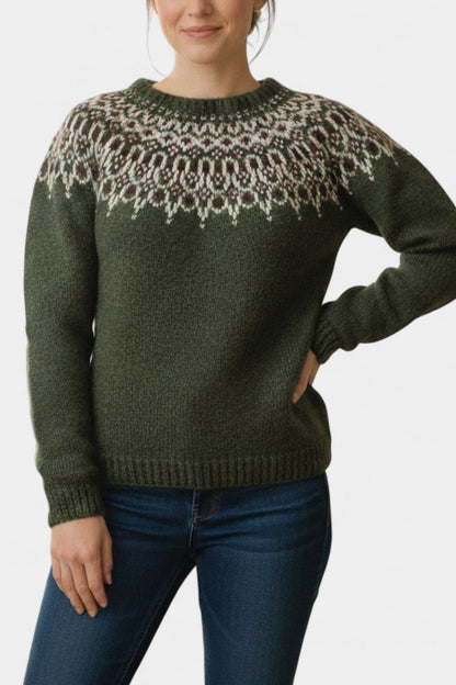Ismérie Thick Yarn Scandinavian Jacquard Knit Pullover