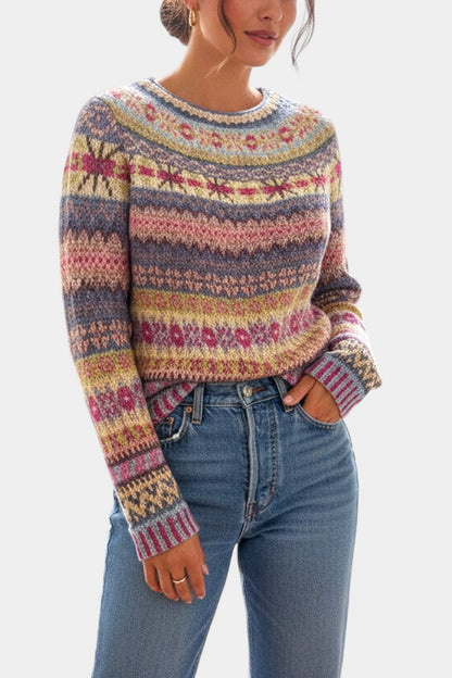 Basilea Soft Knit Sweater with Jacquard Pattern