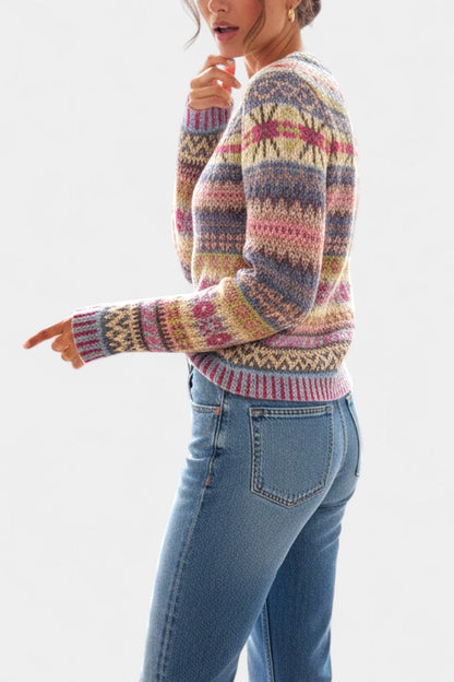 Basilea Soft Knit Sweater with Jacquard Pattern