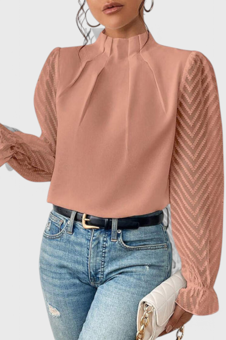 Helga Nautical Blouse Featuring Elegant Accents