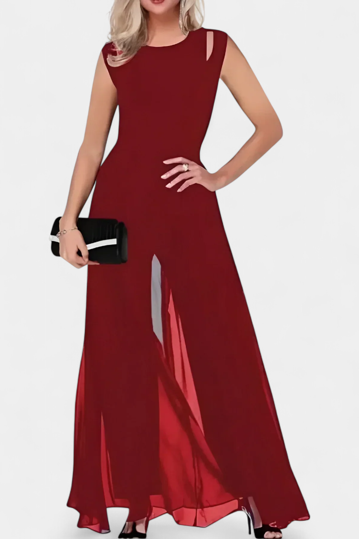 Nadia™ - Open-Shoulder Fluid Chiffon Jumpsuit