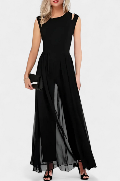 Nadia™ - Open-Shoulder Fluid Chiffon Jumpsuit