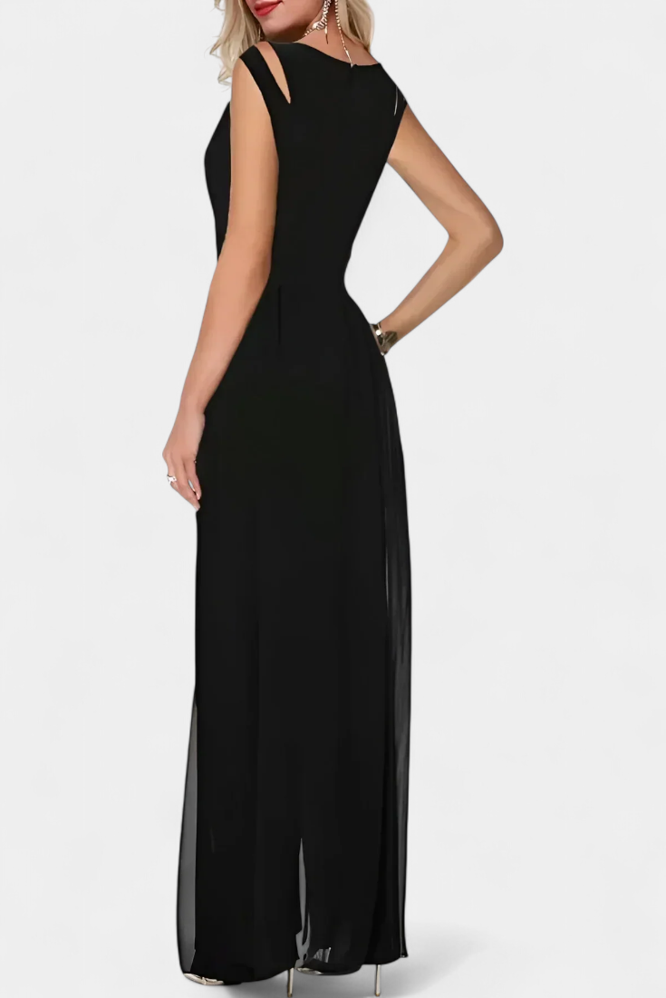 Nadia™ - Open-Shoulder Fluid Chiffon Jumpsuit