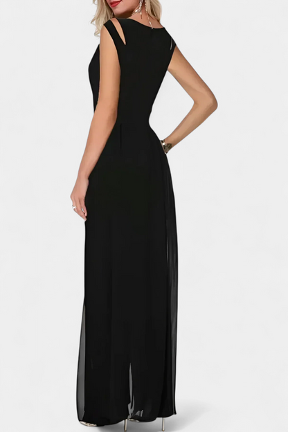 Nadia™ - Open-Shoulder Fluid Chiffon Jumpsuit