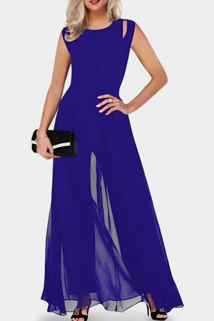 Nadia™ - Open-Shoulder Fluid Chiffon Jumpsuit