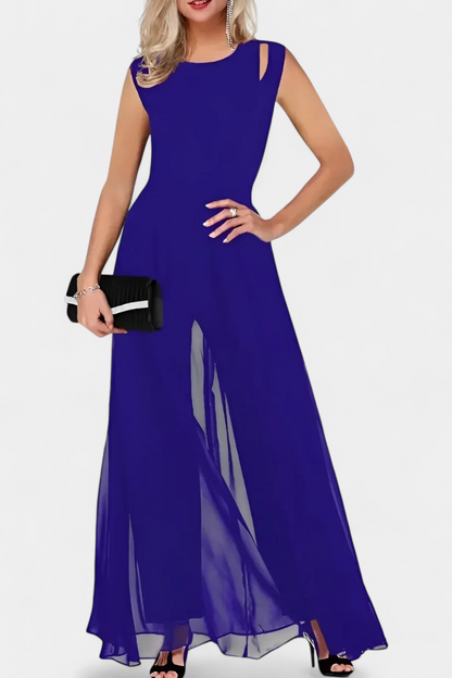 Nadia™ - Open-Shoulder Fluid Chiffon Jumpsuit