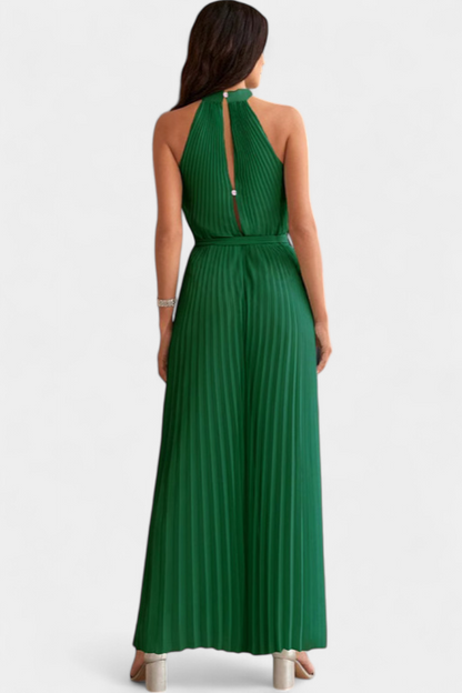 Patrizia™ -  Halter Neck Pleated Palazzo Jumpsuit