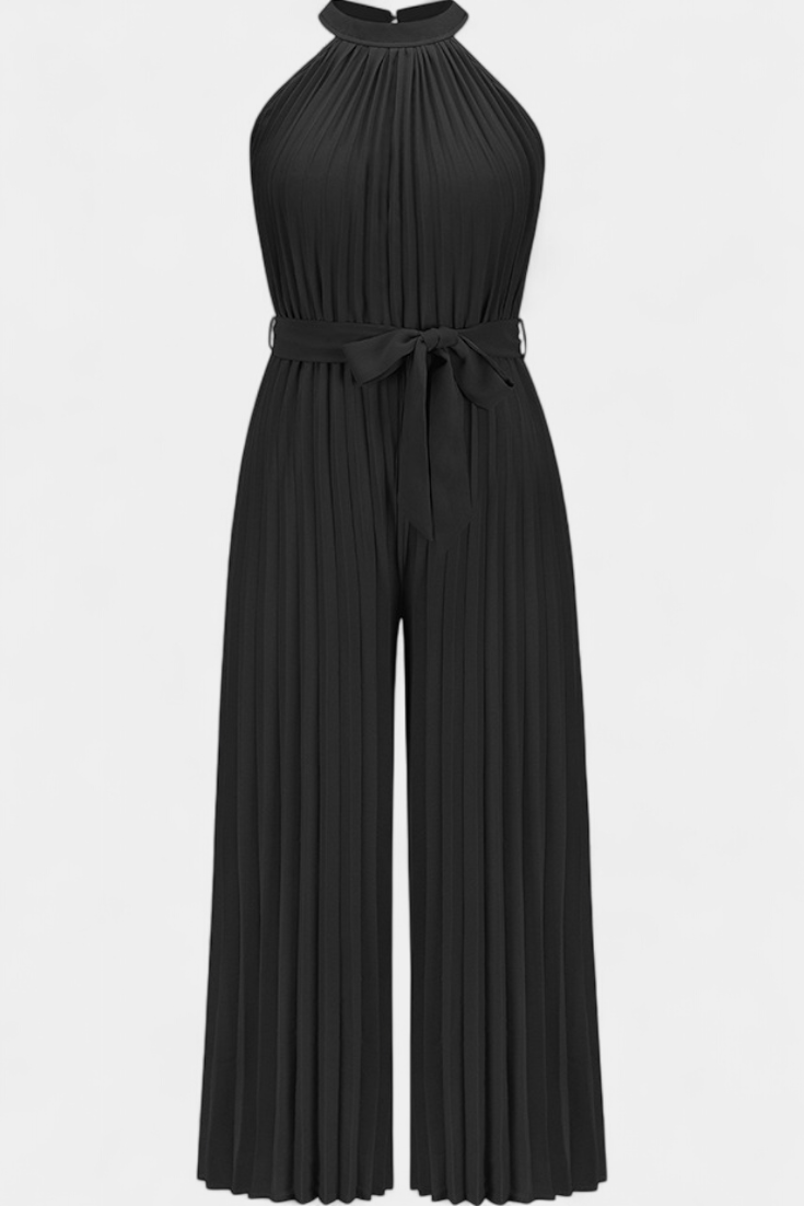 Patrizia™ -  Halter Neck Pleated Palazzo Jumpsuit